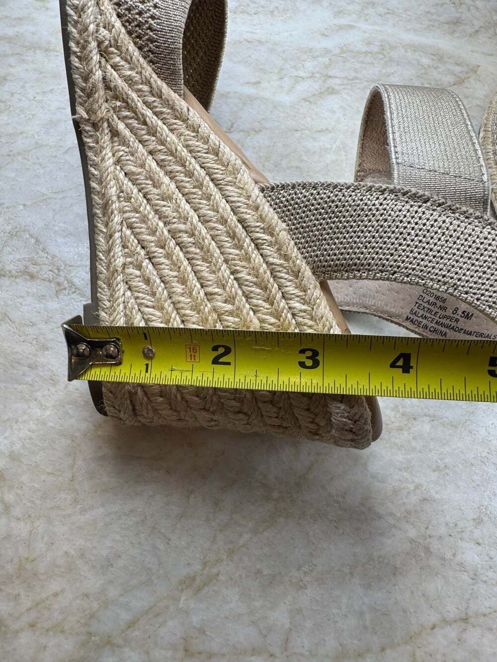 Me Too Blair Espadrille Wedge Sandals Gold Metallic Knit Womens 8.5 M - Picture 14 of 14